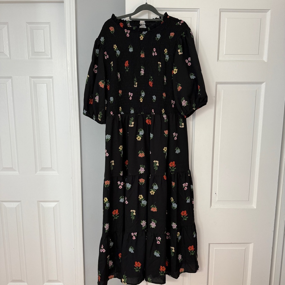 Floral Black Maxi Dress